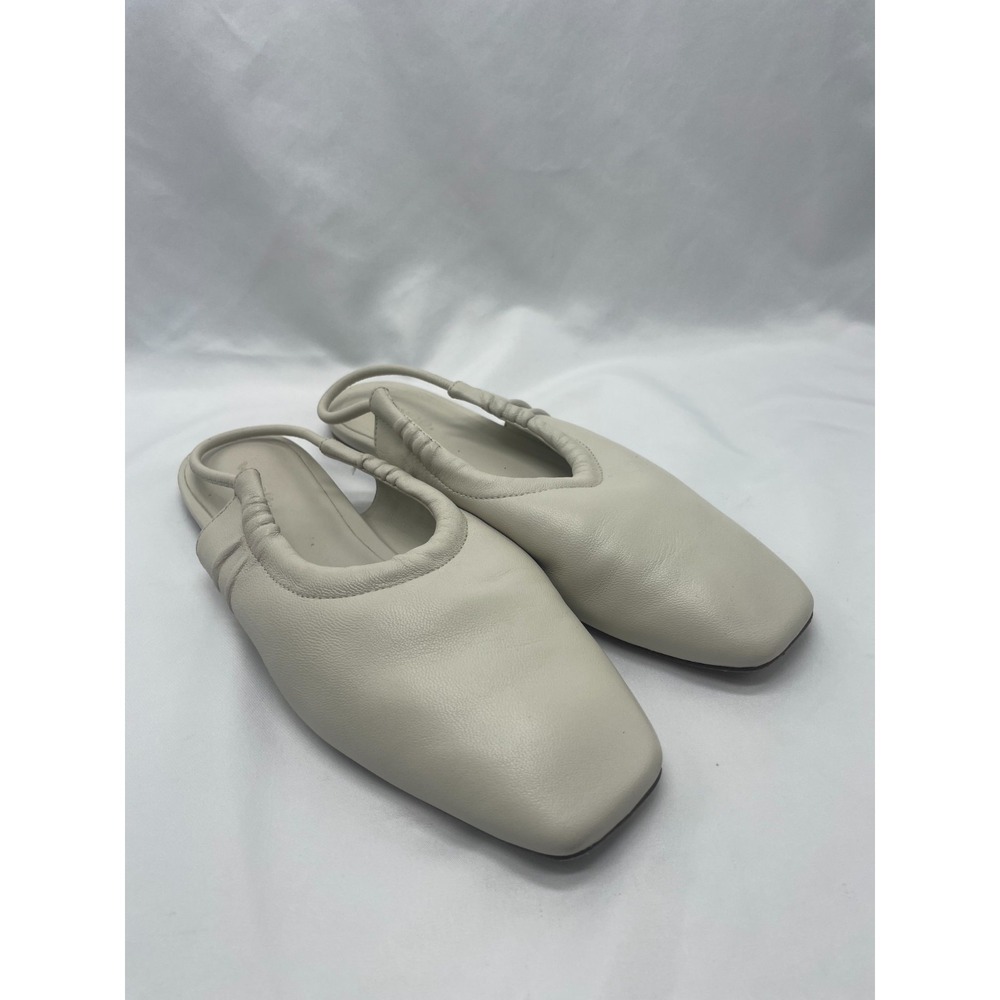 Vince Cadya Square Toe Slingback Flat Womens Cream 8.5M 38.5 - Picture 2 of 11